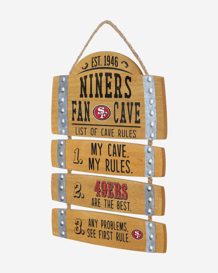 San Francisco 49ers Barrel Slat Mancave Sign FOCO - FOCO.com