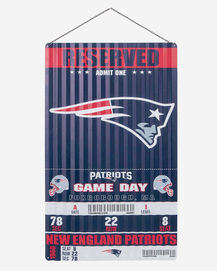 New England Patriots Corrugated Metal Wall Sign FOCO - FOCO.com