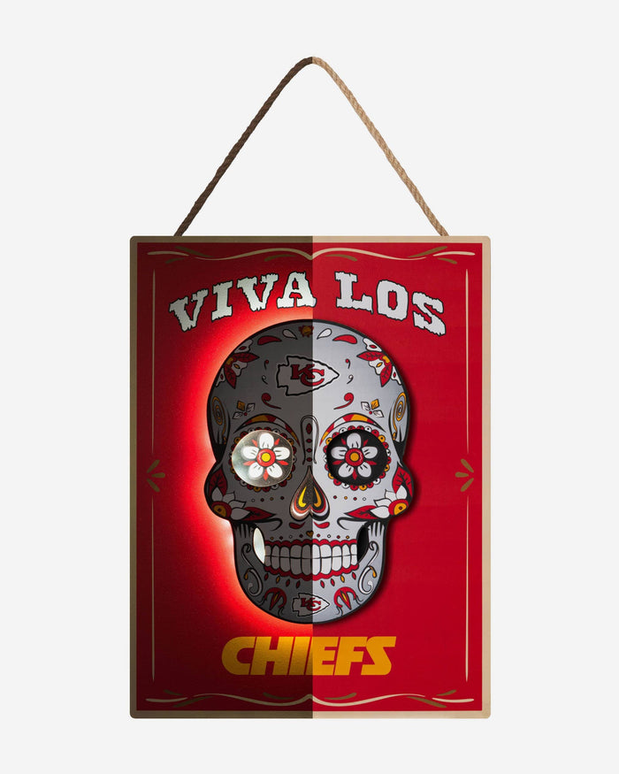 Kansas City Chiefs Day Of The Dead LED Sign FOCO - FOCO.com