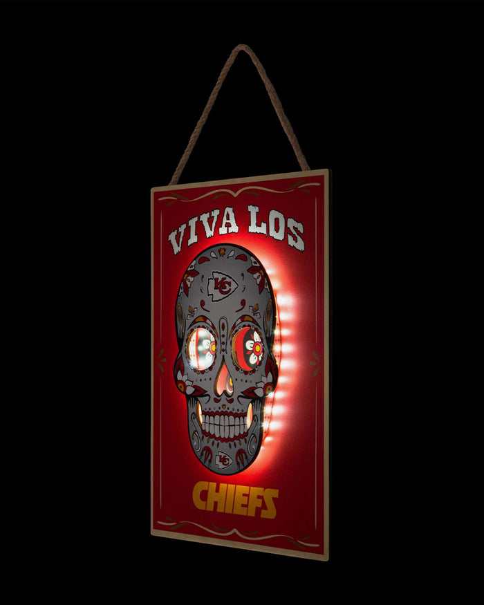 Kansas City Chiefs Day Of The Dead LED Sign FOCO - FOCO.com