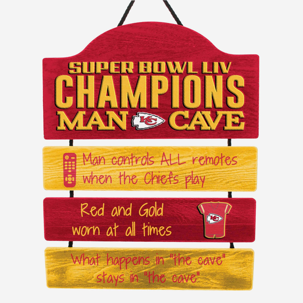 Kansas City Chiefs Super Bowl LIV Champions Mancave Sign FOCO - FOCO.com