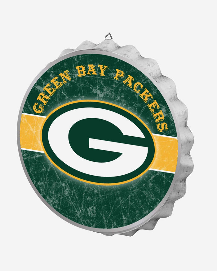 Green Bay Packers Metal Distressed Bottle Cap Sign FOCO - FOCO.com