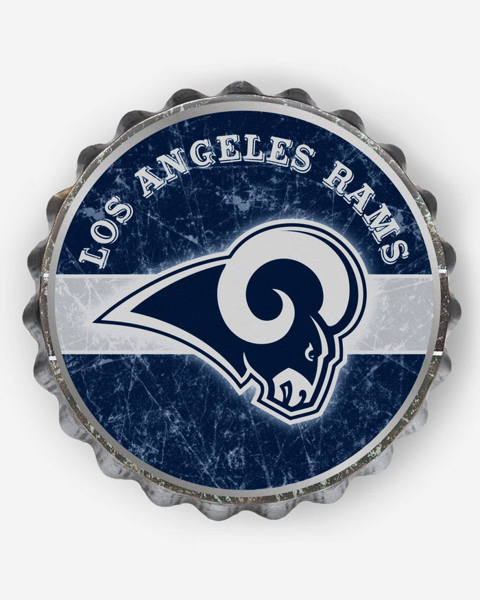 Los Angeles Rams Metal Distressed Bottle Cap Sign FOCO - FOCO.com