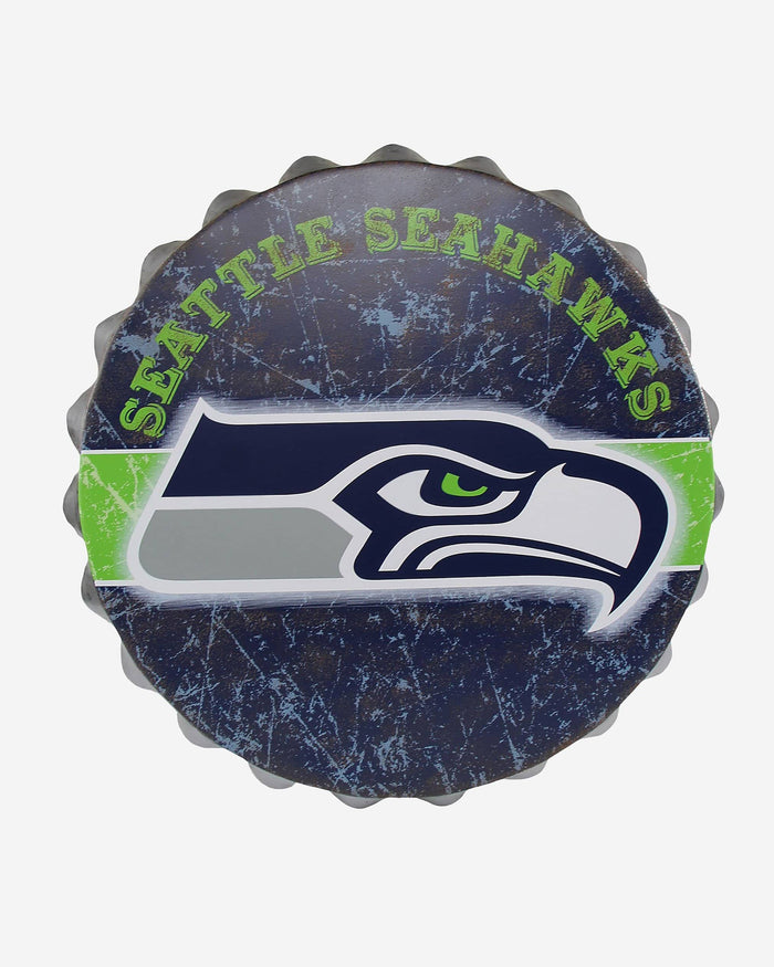 Seattle Seahawks Metal Distressed Bottle Cap Sign FOCO - FOCO.com