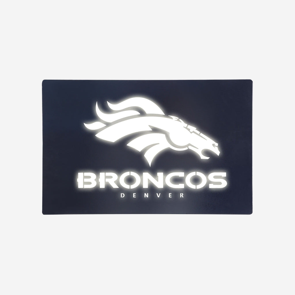 Denver Broncos Metal Light Up Logo Sign FOCO - FOCO.com