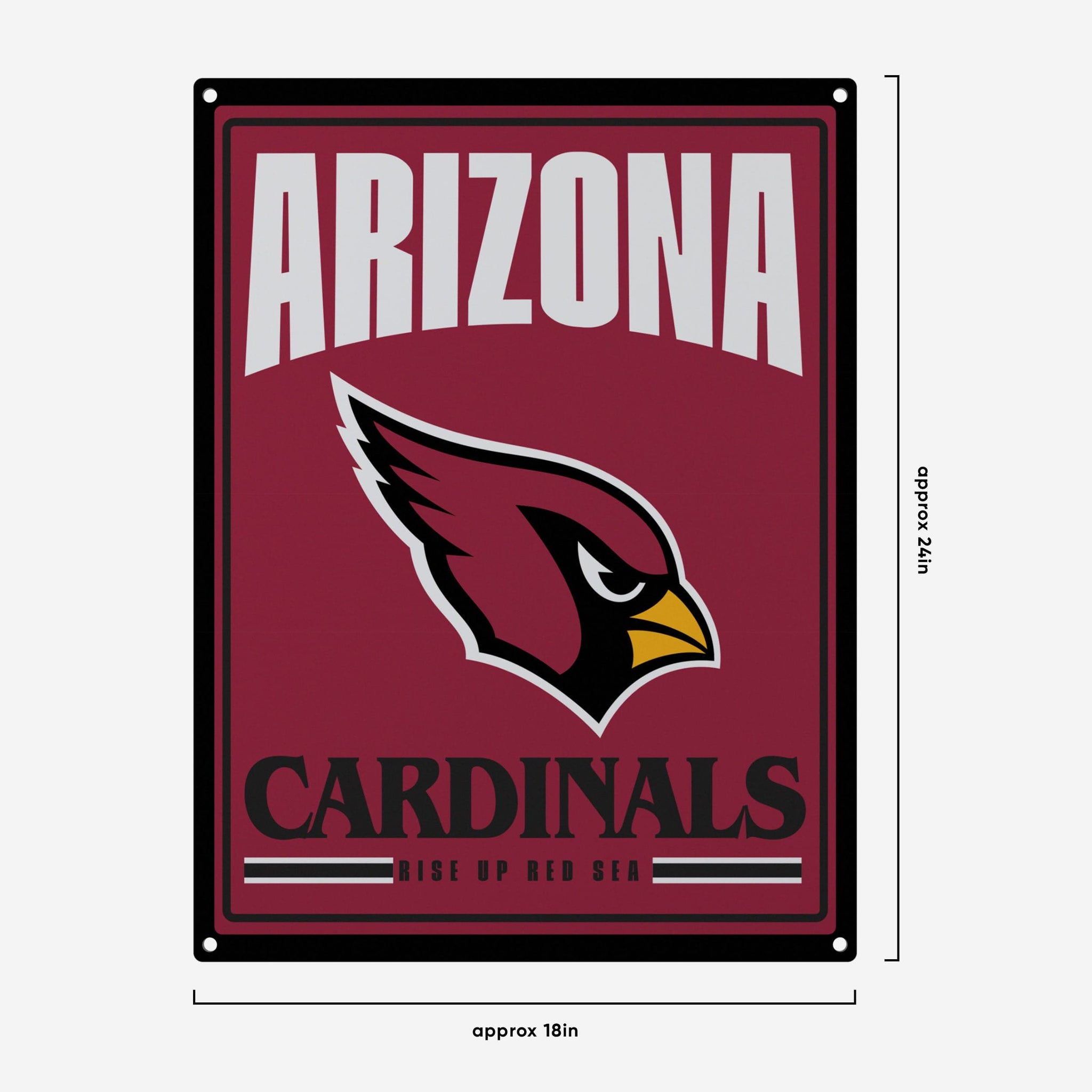 Arizona Cardinals Metal Tacker Wall Sign