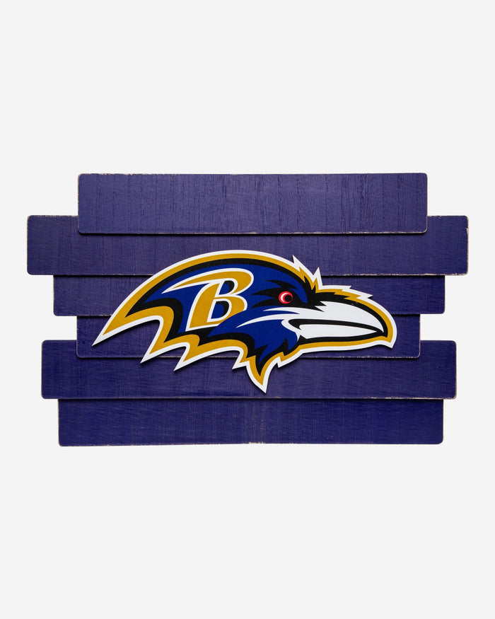 Baltimore Ravens Staggered Wood Logo Sign FOCO - FOCO.com