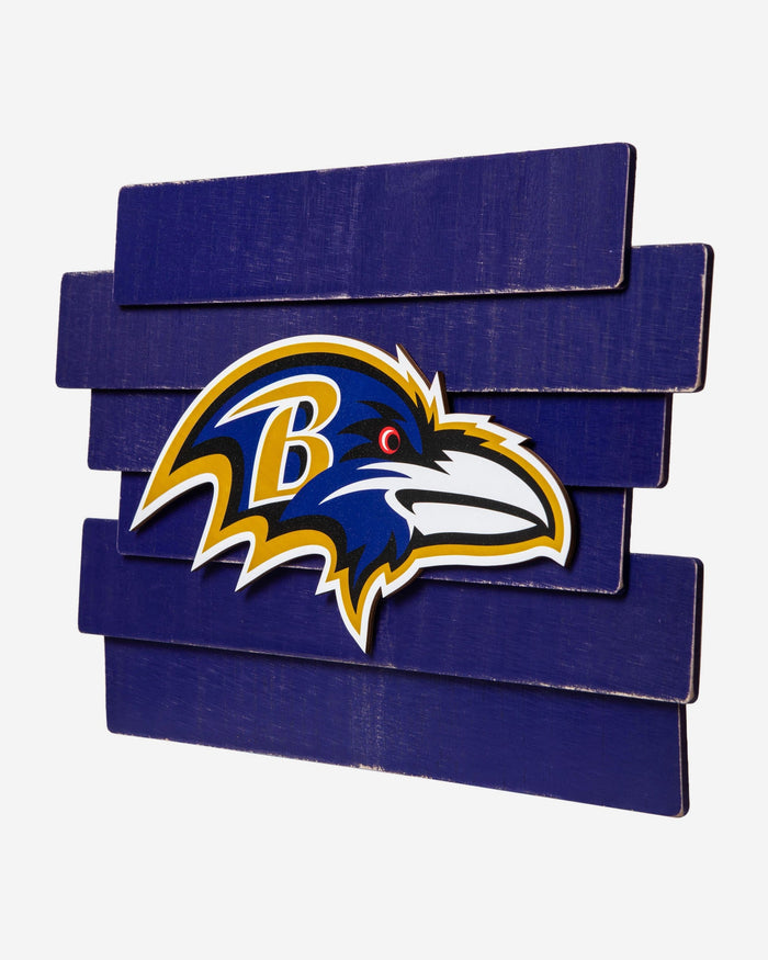 Baltimore Ravens Staggered Wood Logo Sign FOCO - FOCO.com