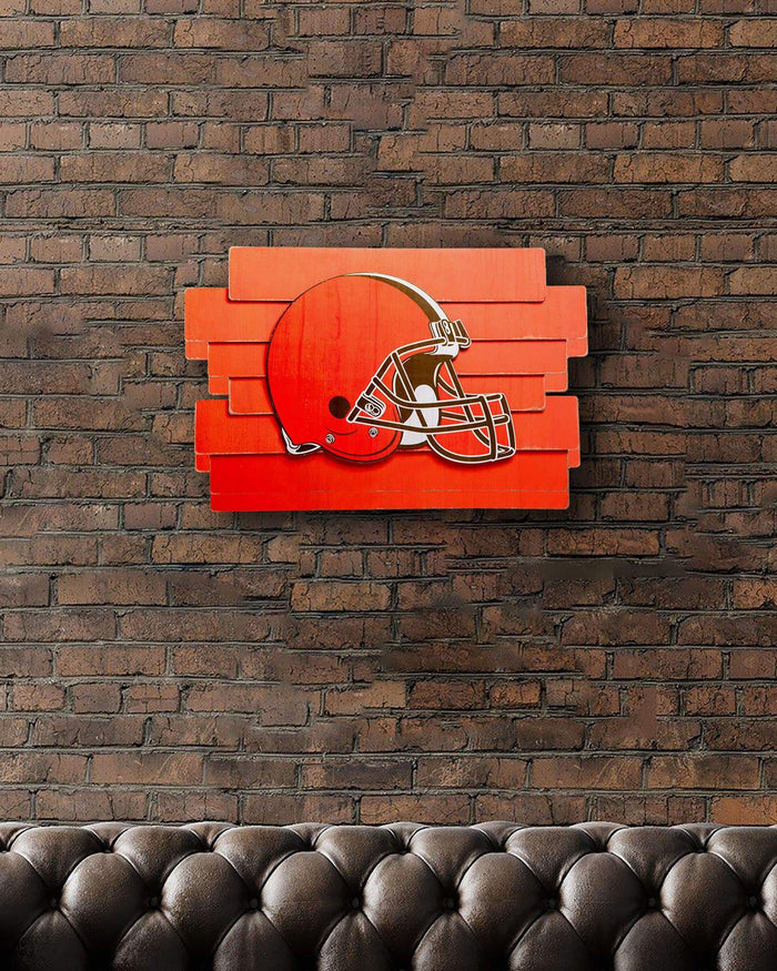 Cleveland Browns Staggered Wood Logo Sign FOCO - FOCO.com