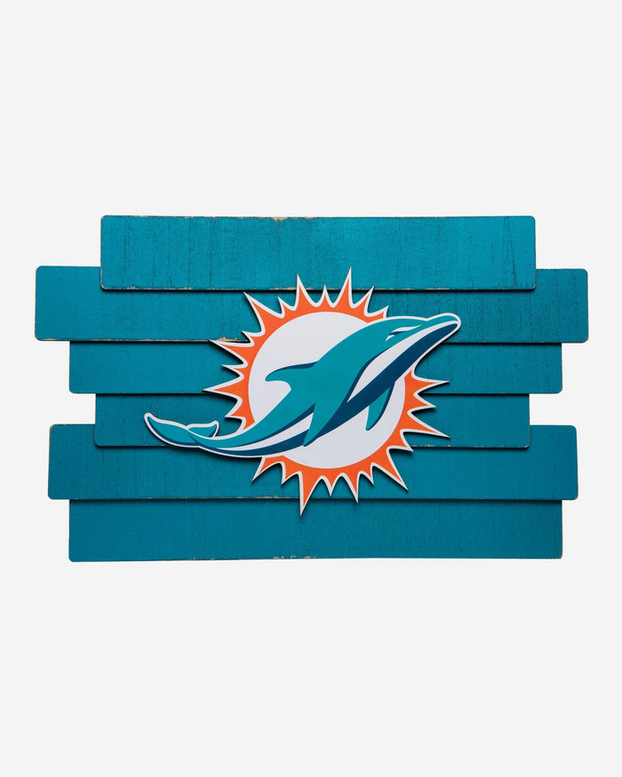 Miami Dolphins Staggered Wood Logo Sign FOCO - FOCO.com