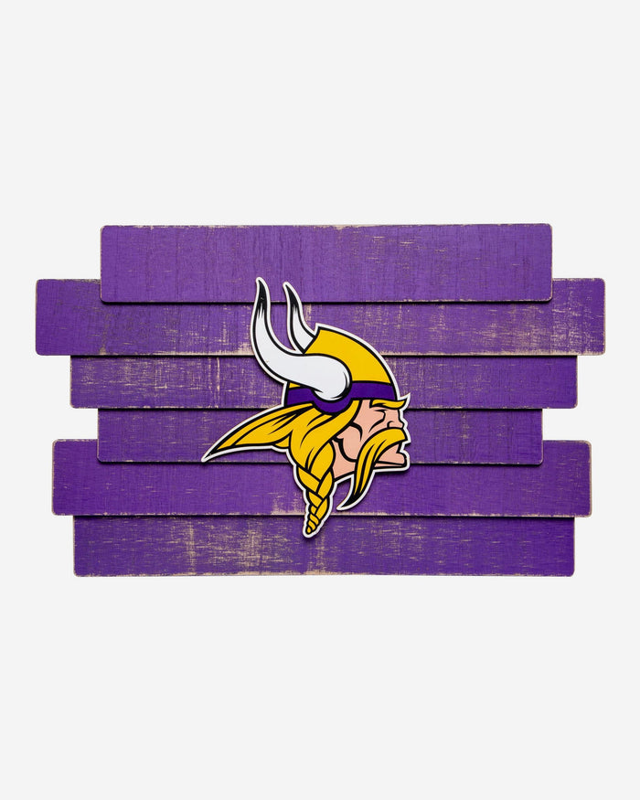 Minnesota Vikings Staggered Wood Logo Sign FOCO - FOCO.com
