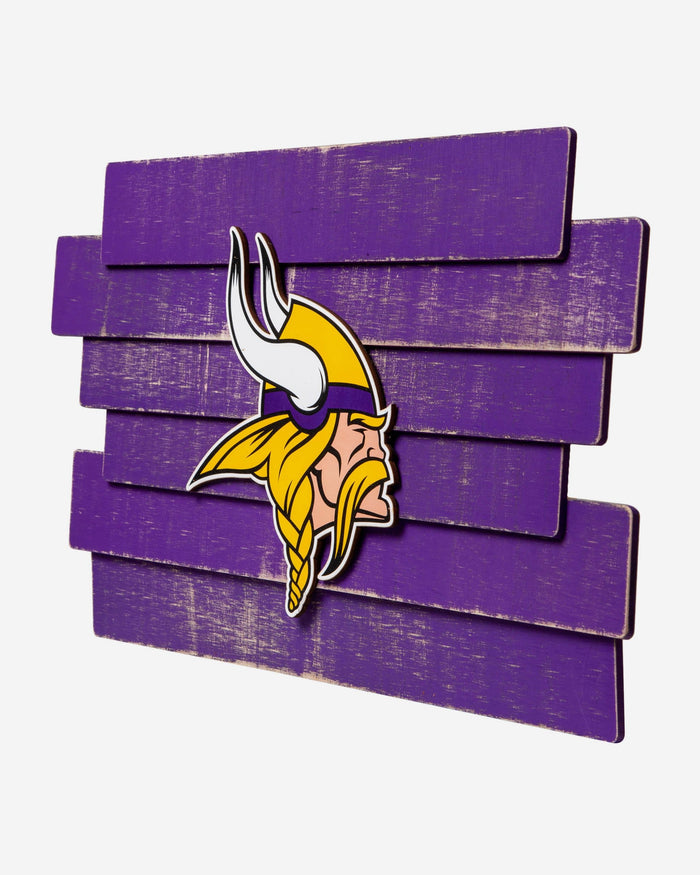 Minnesota Vikings Staggered Wood Logo Sign FOCO - FOCO.com
