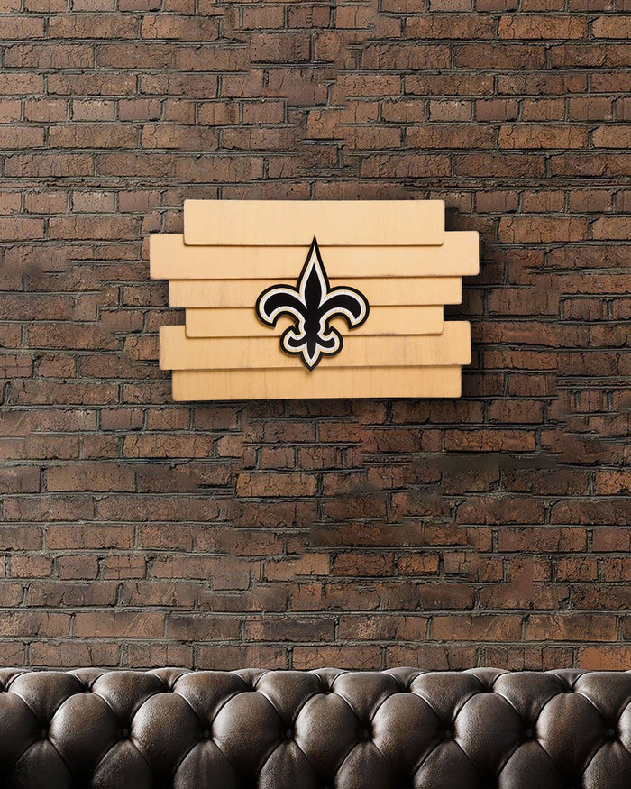 New Orleans Saints Staggered Wood Logo Sign FOCO - FOCO.com