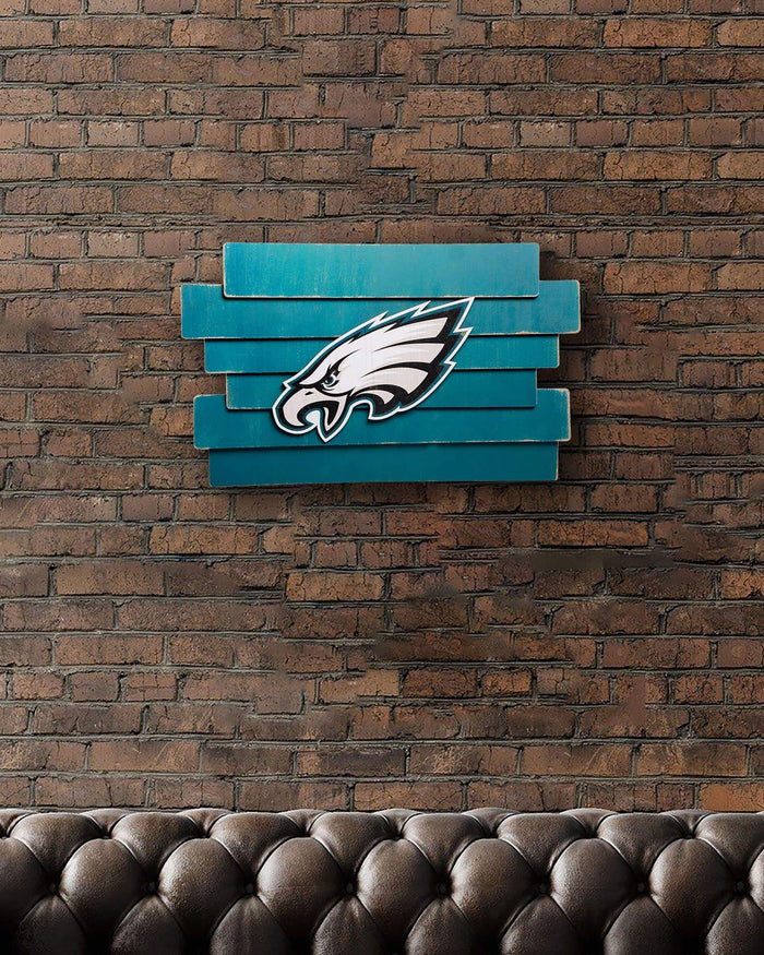 Philadelphia Eagles Staggered Wood Logo Sign FOCO - FOCO.com