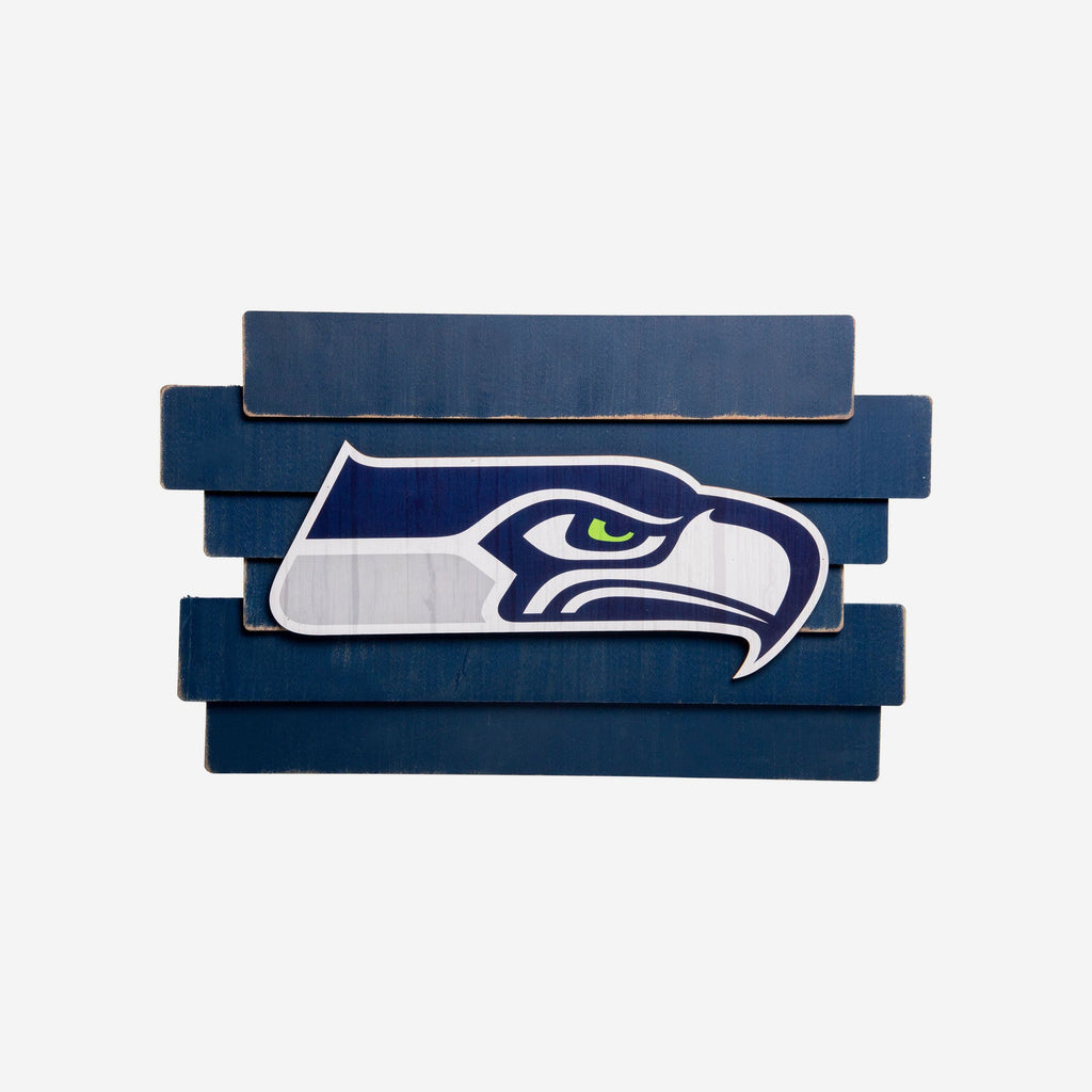 Seattle Seahawks Staggered Wood Logo Sign FOCO - FOCO.com