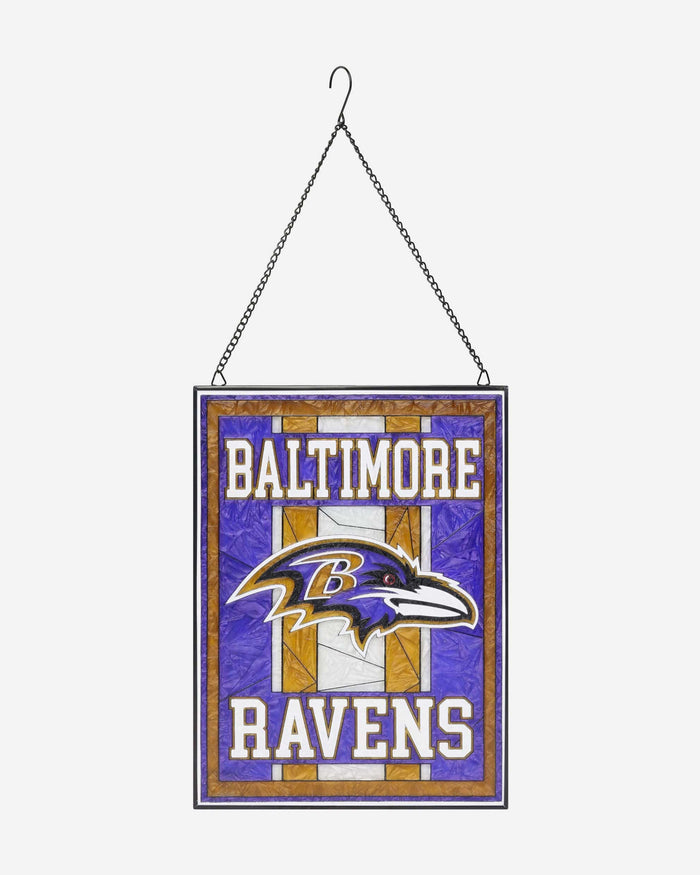 Baltimore Ravens Team Stripe Stain Glass Sign FOCO - FOCO.com