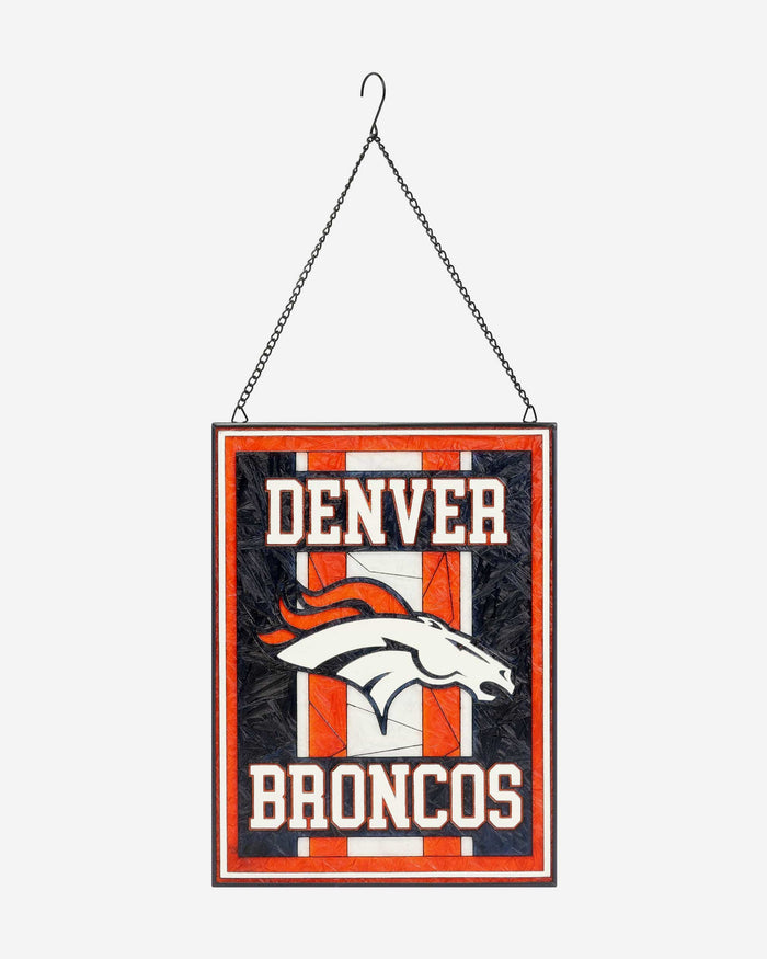 Denver Broncos Team Stripe Stain Glass Sign FOCO - FOCO.com