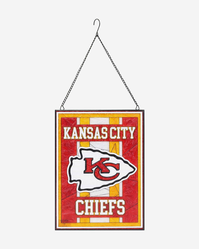 Kansas City Chiefs Team Stripe Stain Glass Sign FOCO - FOCO.com
