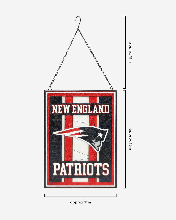 New England Patriots Team Stripe Stain Glass Sign FOCO - FOCO.com