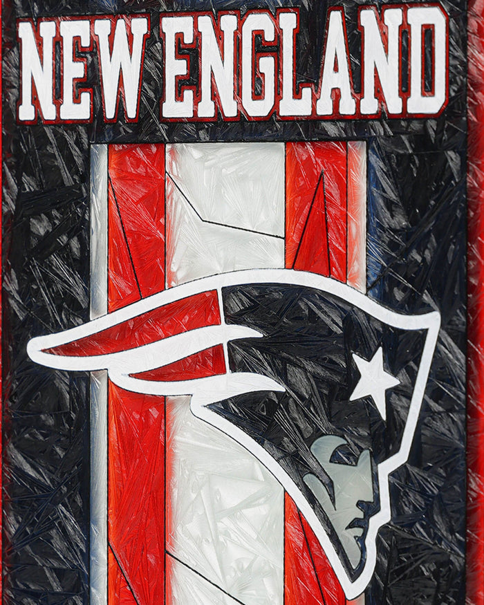 New England Patriots Team Stripe Stain Glass Sign FOCO - FOCO.com