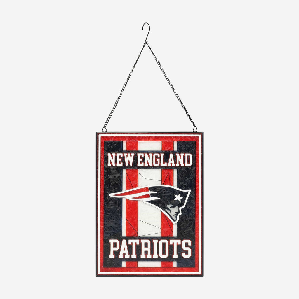 New England Patriots Team Stripe Stain Glass Sign FOCO - FOCO.com