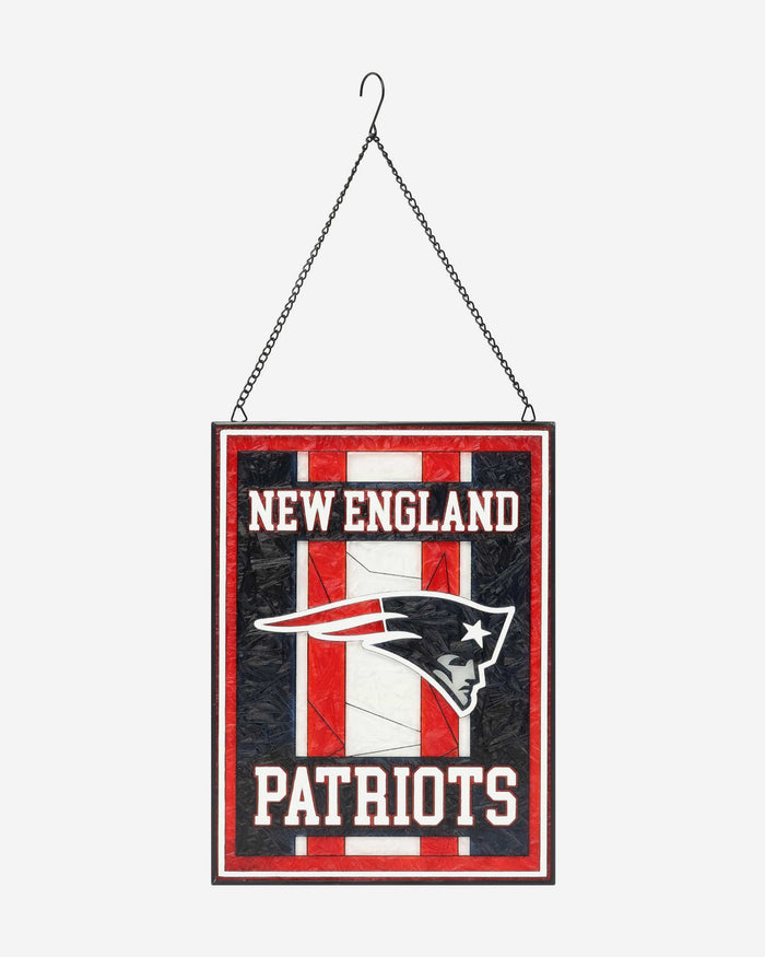New England Patriots Team Stripe Stain Glass Sign FOCO - FOCO.com