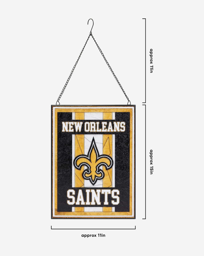 New Orleans Saints Team Stripe Stain Glass Sign FOCO - FOCO.com