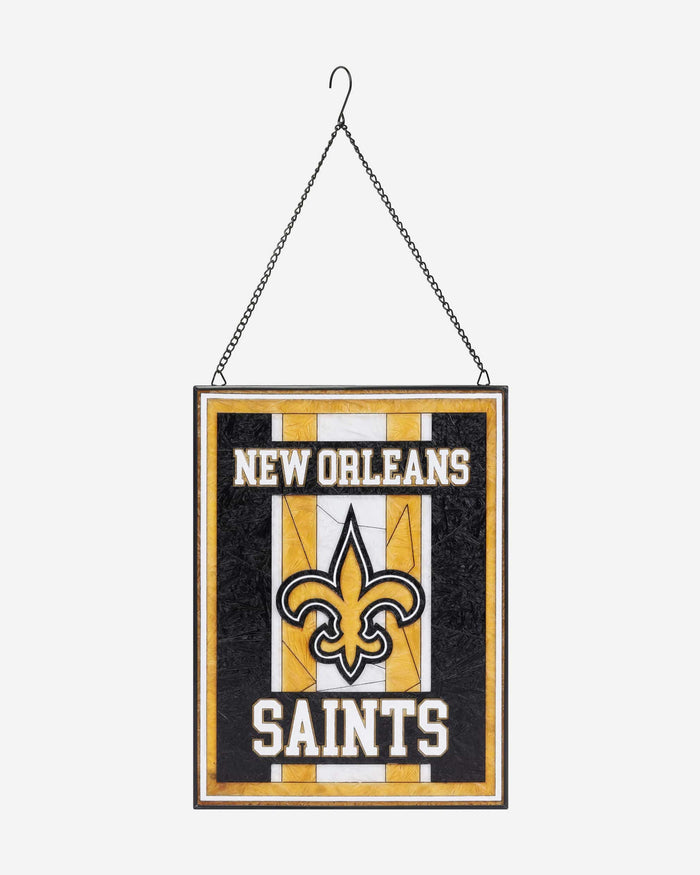 New Orleans Saints Team Stripe Stain Glass Sign FOCO - FOCO.com