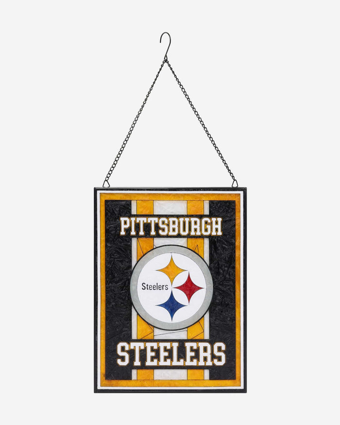 Pittsburgh Steelers Team Stripe Stain Glass Sign FOCO - FOCO.com