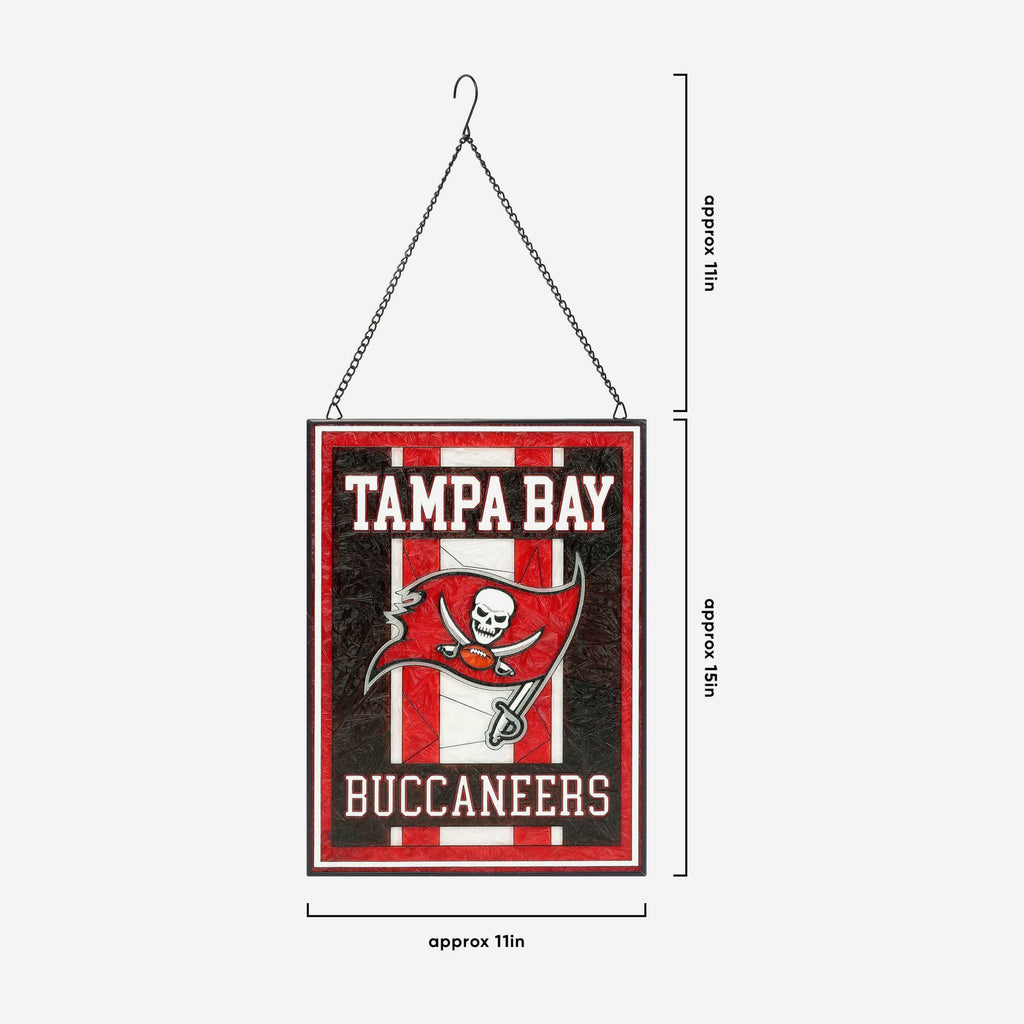 Buccaneers Sign Tampa Bay Buccaneers Team Stripe Stain Glass Sign FOCO