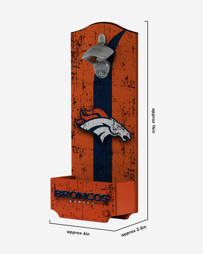 Denver Broncos Wooden Bottle Cap Opener Sign FOCO - FOCO.com