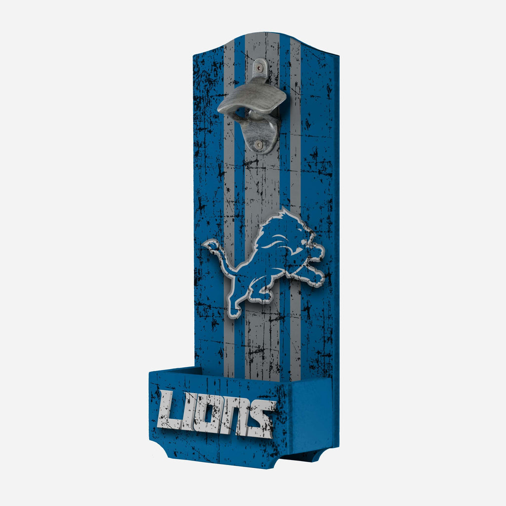 Detroit Lions Wooden Bottle Cap Opener Sign FOCO - FOCO.com
