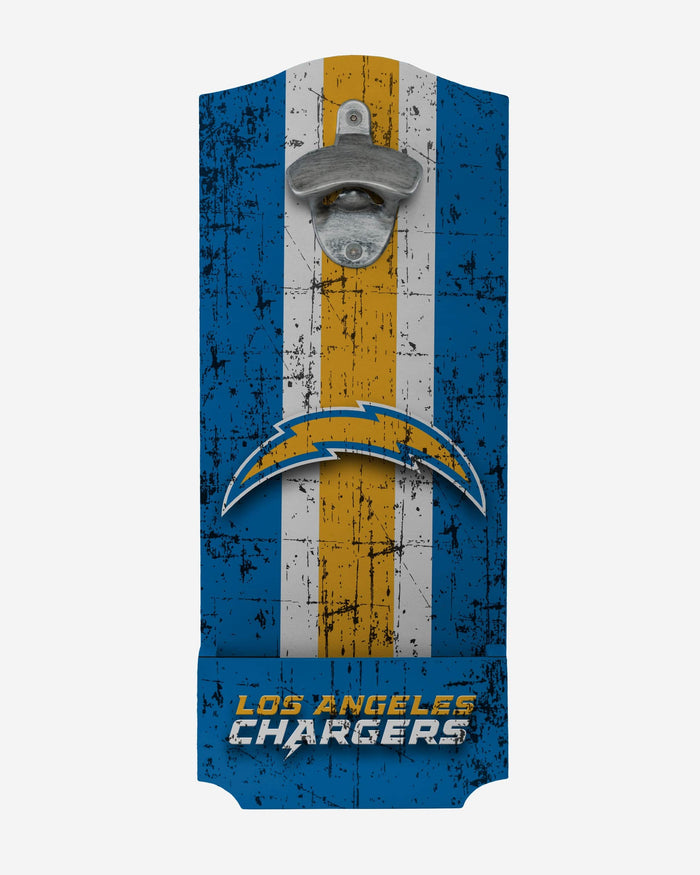 Los Angeles Chargers Wooden Bottle Cap Opener Sign FOCO - FOCO.com