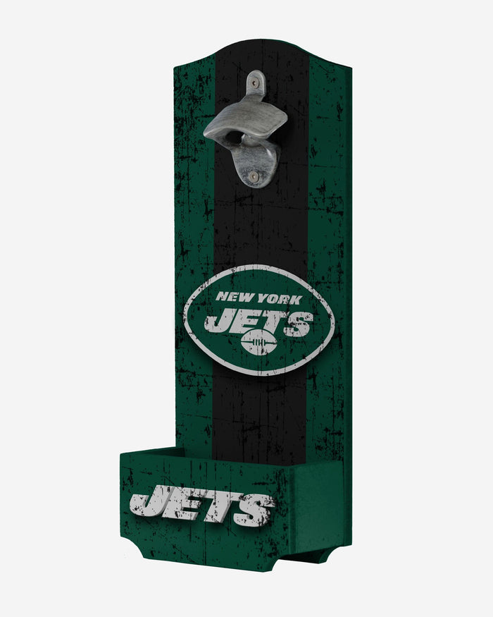 New York Jets Wooden Bottle Cap Opener Sign FOCO - FOCO.com