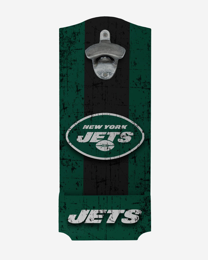New York Jets Wooden Bottle Cap Opener Sign FOCO - FOCO.com
