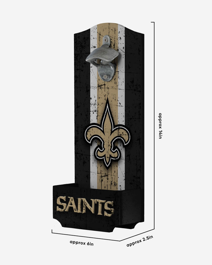 New Orleans Saints Wooden Bottle Cap Opener Sign FOCO - FOCO.com