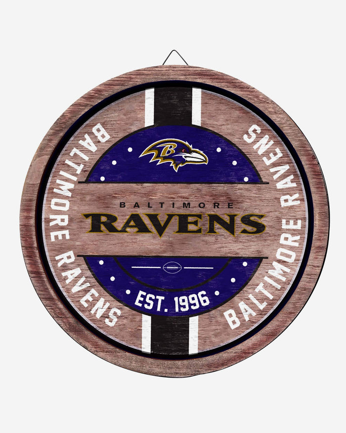 Baltimore Ravens Wooden Barrel Sign FOCO - FOCO.com