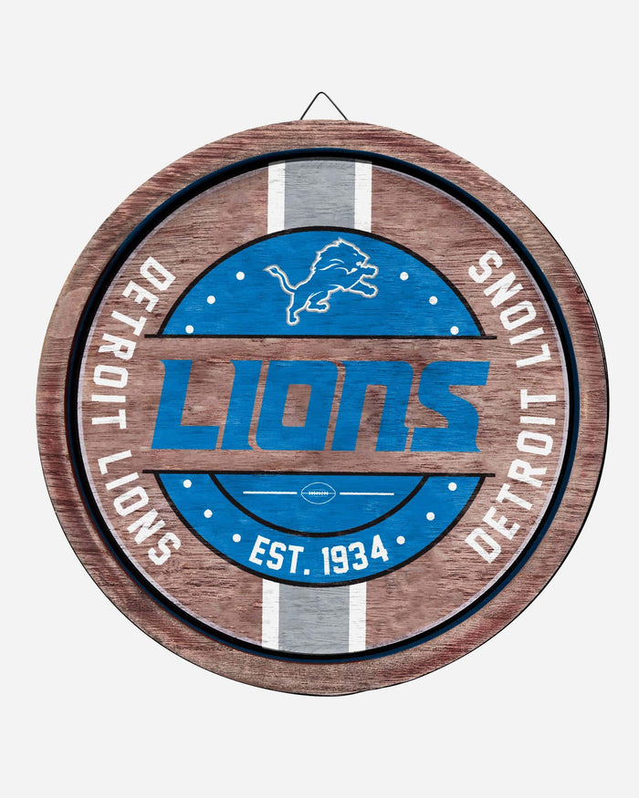 Detroit Lions Wooden Barrel Sign FOCO - FOCO.com
