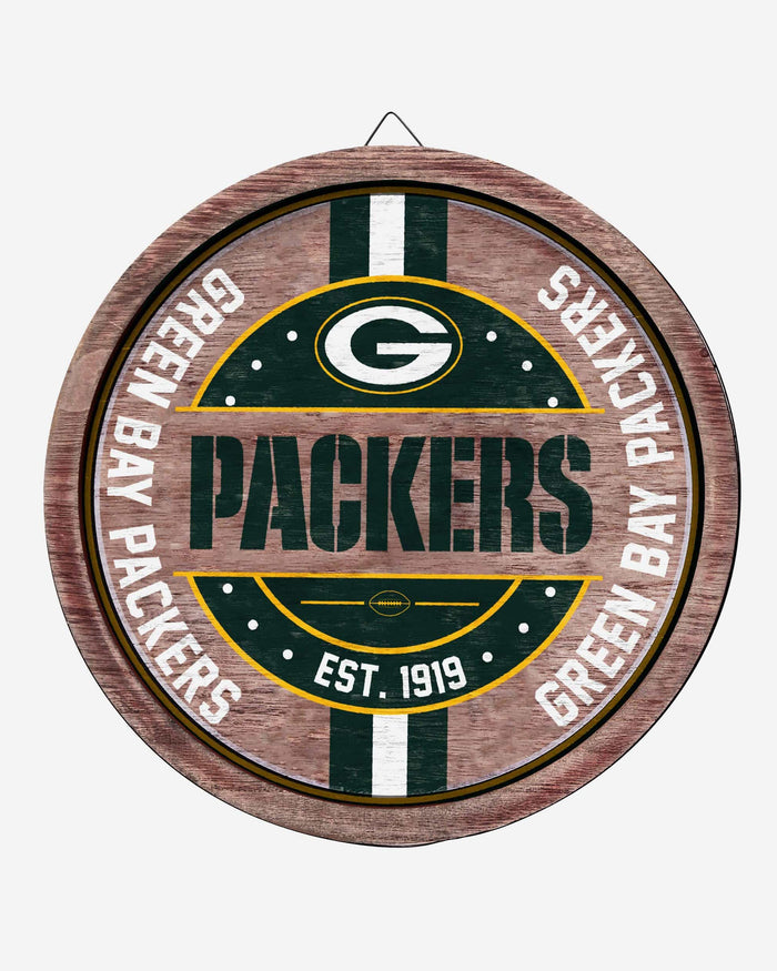 Green Bay Packers Wooden Barrel Sign FOCO - FOCO.com