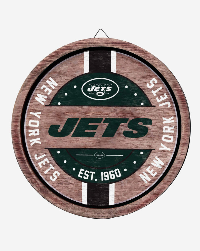 New York Jets Wooden Barrel Sign FOCO - FOCO.com