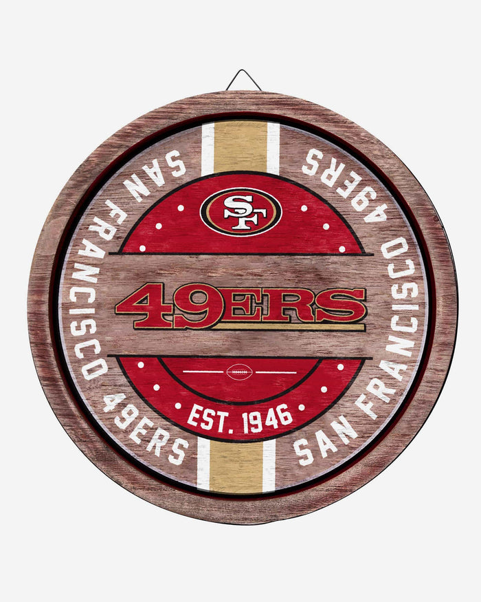 San Francisco 49ers Wooden Barrel Sign FOCO - FOCO.com