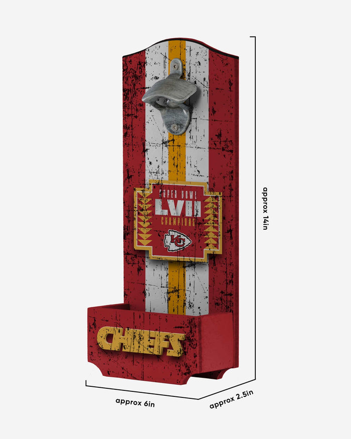 Kansas City Chiefs Super Bowl LVII Champions Wooden Bottle Opener Sign FOCO - FOCO.com