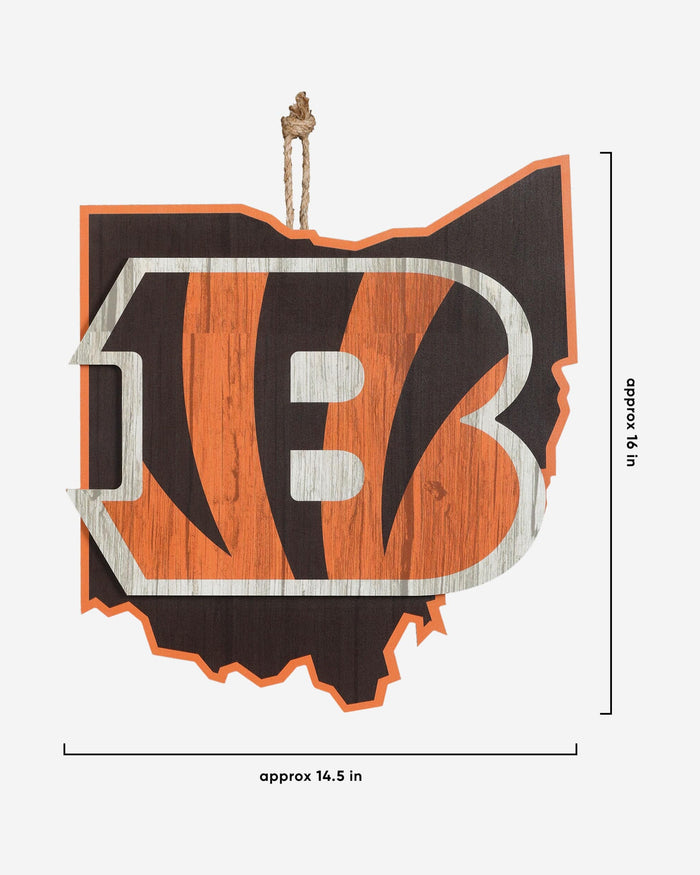 Cincinnati Bengals Wood State Sign FOCO - FOCO.com