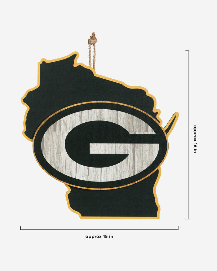 Green Bay Packers Wood State Sign FOCO - FOCO.com