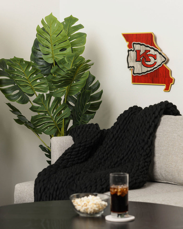 Kansas City Chiefs Wood State Sign FOCO - FOCO.com