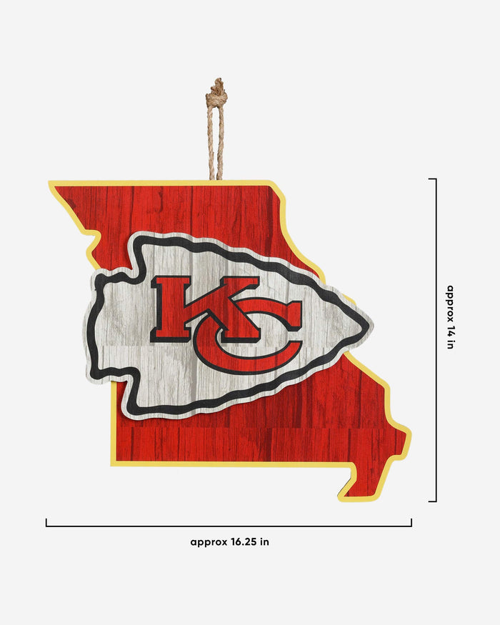 Kansas City Chiefs Wood State Sign FOCO - FOCO.com