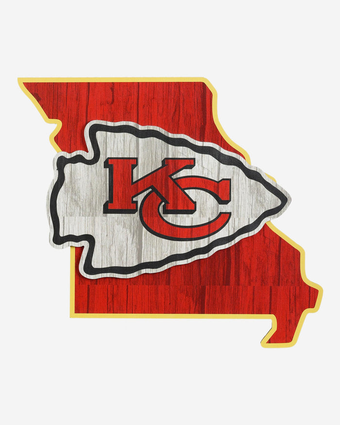 Kansas City Chiefs Wood State Sign FOCO - FOCO.com