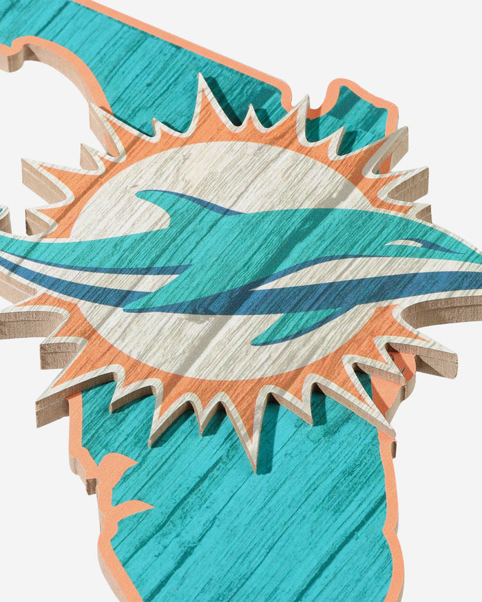 Miami Dolphins Wood State Sign FOCO - FOCO.com