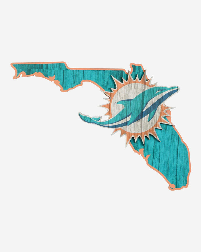 Miami Dolphins Wood State Sign FOCO - FOCO.com