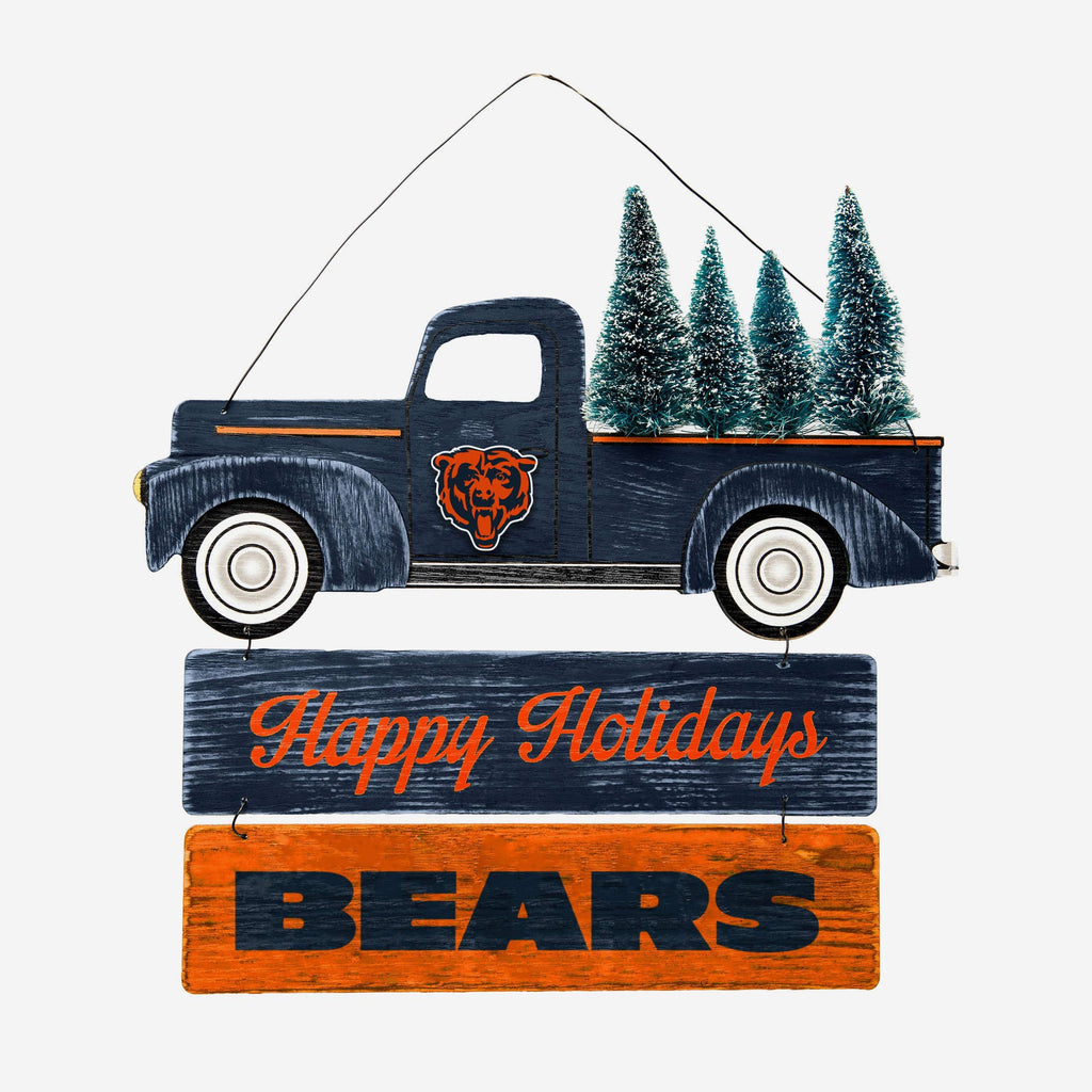 Chicago Bears Wooden Truck With Tree Sign FOCO - FOCO.com